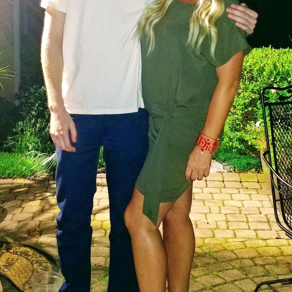 Olive Green tilted skirt dress